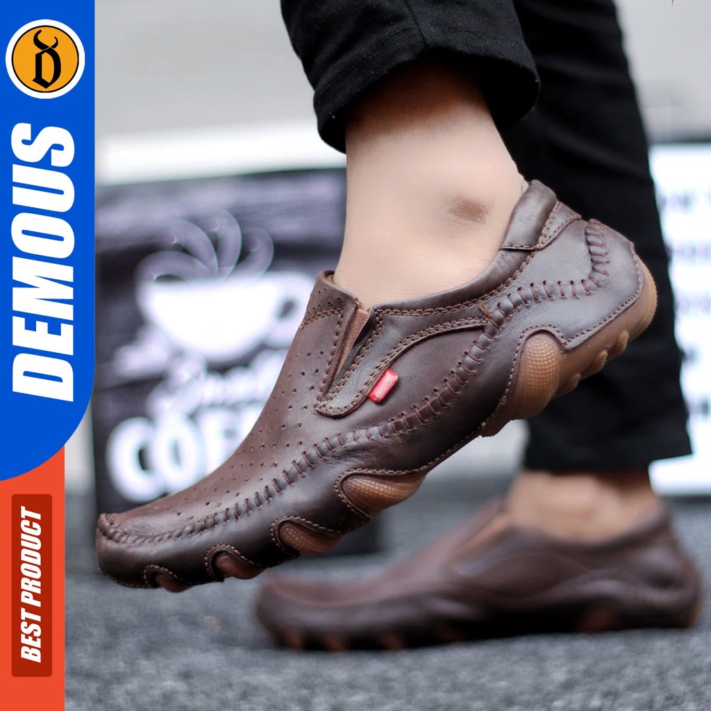 DEMOUS Alen - Sepatu Formal Pantofel Kerja Pria Kulit Asli