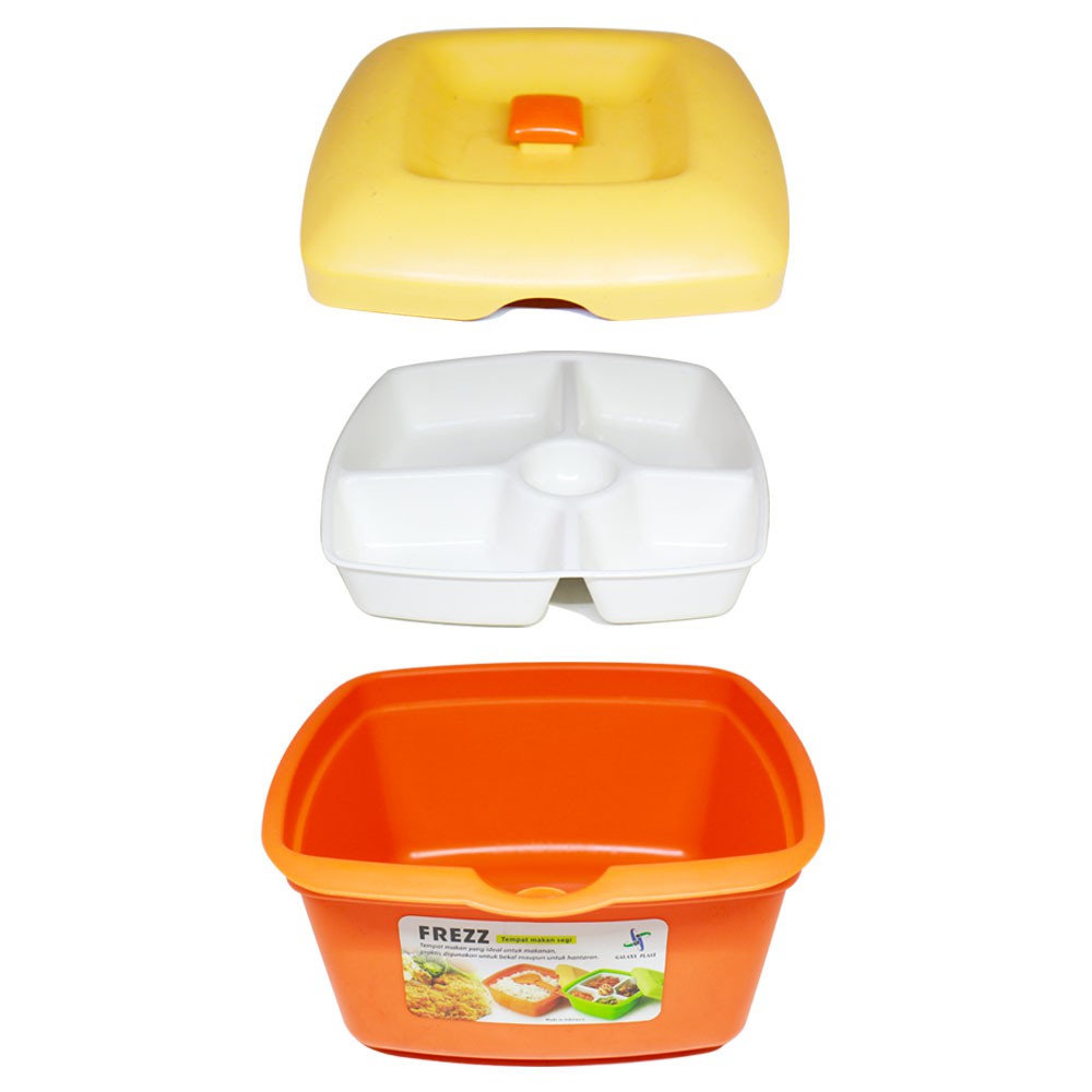 Tempat Bekal Makan Segi Frezz Susun 2 Sekat Random Color