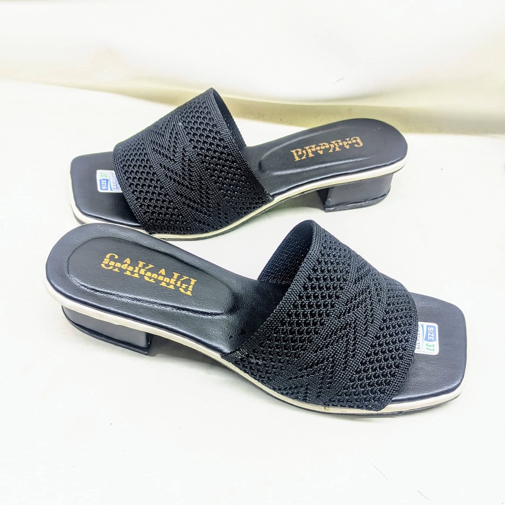 SAKAKI HEELS 3CM -  Sepatu Sandal Wanita RAJUT IMPORT Pesta remaja terbaru higheels 3cm main kekinian new bernike IMPORT ORIGINAL hak hell sedang OF33.