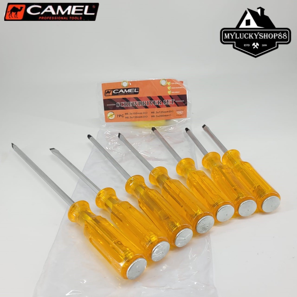 Camel Obeng Ketok Set 7 pcs Screwdriver Go Thru Tembus 7pcs Getok