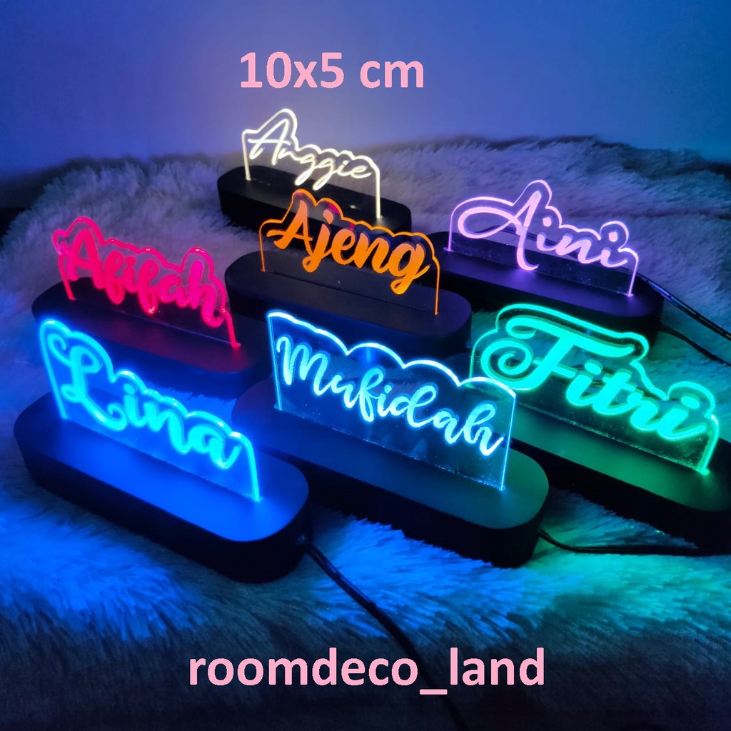10x5 cm RGB  LAMPU AKRILIK CUSTOM - LAMPU TIDUR - DEKORASI - KADO AESTHETIC - HIASAN KAMAR - CUSTOM 