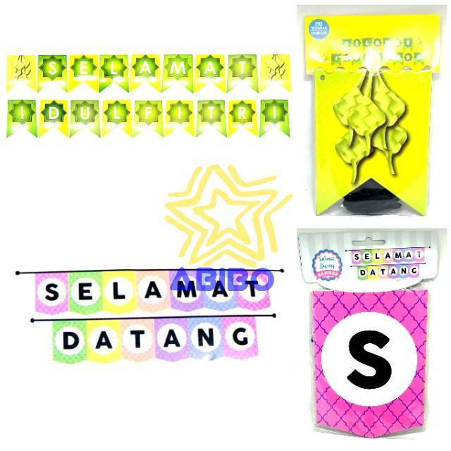 Banner Flag SELAMAT IDUL FITRI | SELAMAT DATANG Bunting Bendera