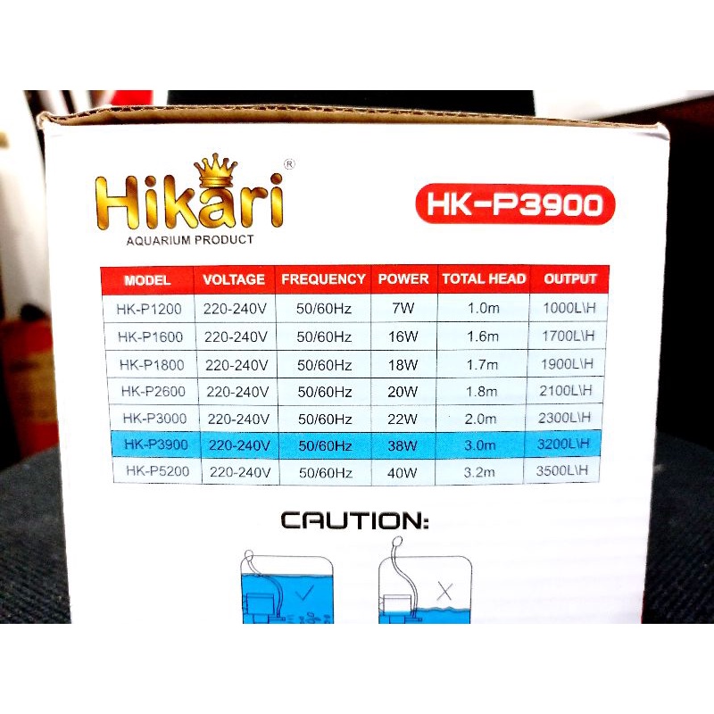 POMPA KOLAM SUBMERSIBLE PUMP HIDROPONIK HIKARI HK P 3900