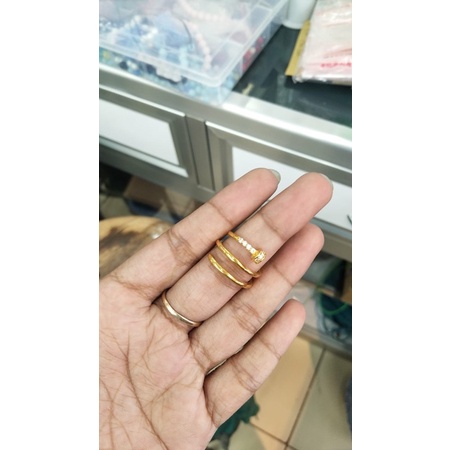 Cincin paku spiral kadar 375/8karat fashion