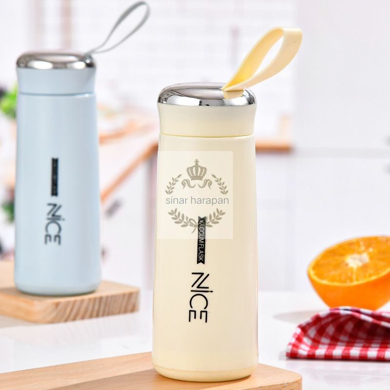 Botol minum NICE/LOVE botol minum kaca beling/termos botol 400ml