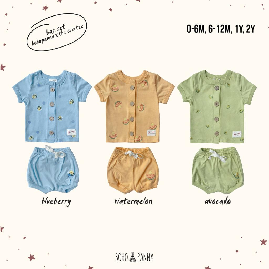 BOHOPANNA - BAE SET POLOS DAN MOTIF  BAE SET GIRL BOHOPANNA  STELAN PENDEK  By Lidyamomnbaby