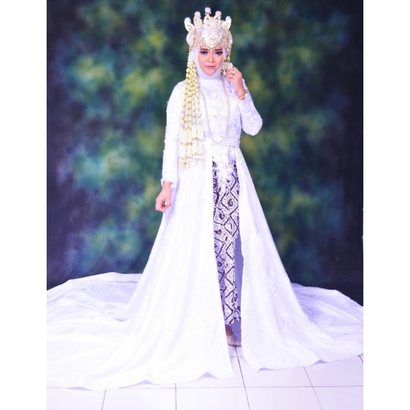 baju akad kebaya plus ekor
