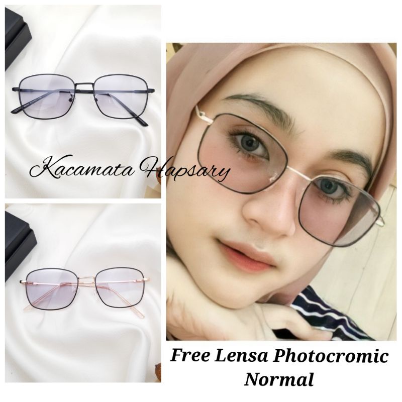 KACAMATA WANITA DR 6639 TRENDY | PAKET LENSA PHOTICROMIC NORMAL | KACAMATA FASHION PRIA WANITA