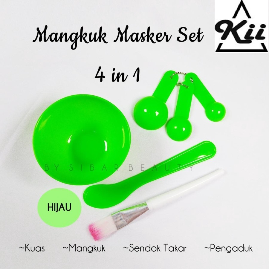 Mangkok Masker Set 4in1 - Alat Masker Make Up Set - Kuas Make Up 4in1