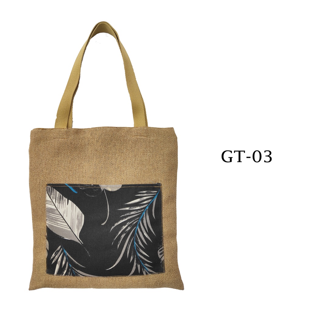 Tote Bag Goni Gail Dengan Kantong Depan Tas Tote 40x34cm Motif GT-03