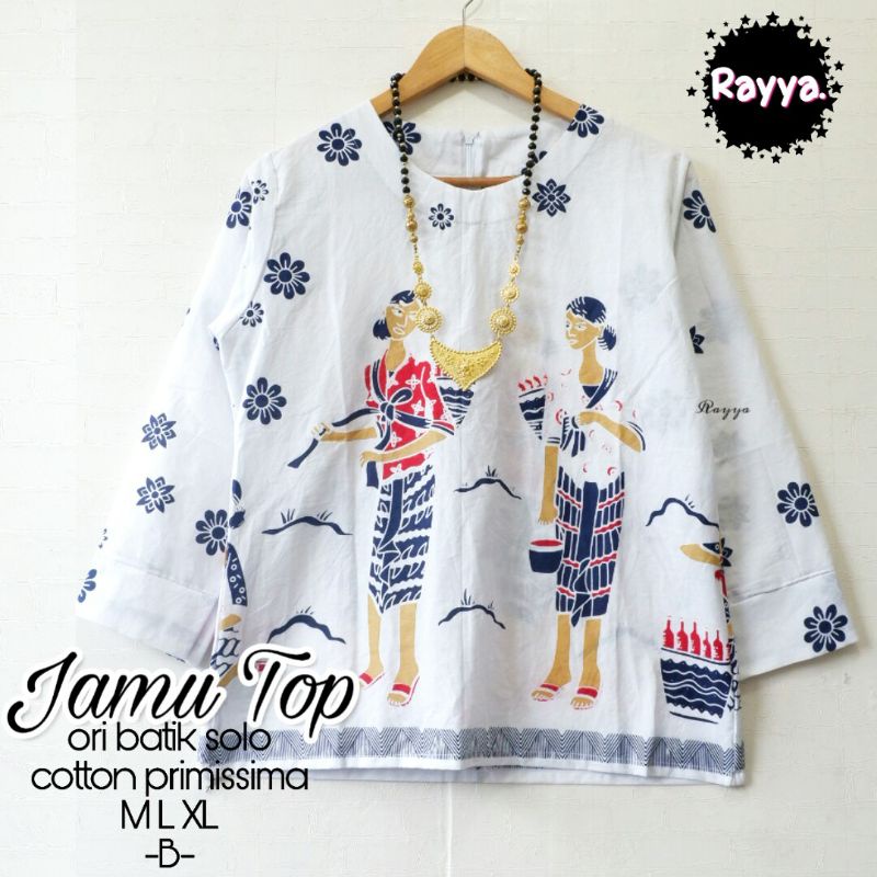 JAMU TOP - BLOUSE BATIK ETNIK - BATIK KARAKTER LUCU - BLOUSE ETHNIC