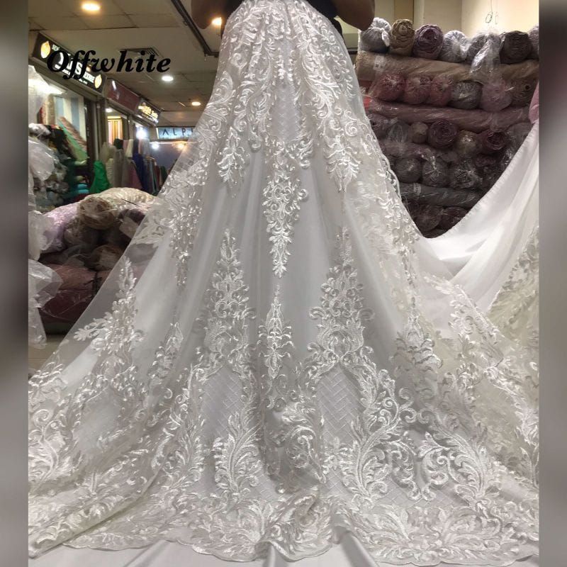 kain bahan tulle bordir pinggitr mutiara tebel/kain tile kebaya mutiara bahan seragaman keluarga