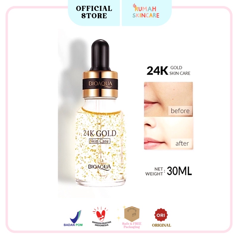 BIOAQUA Serum Wajah Emas 24K Gold Brightening Essence 30Ml