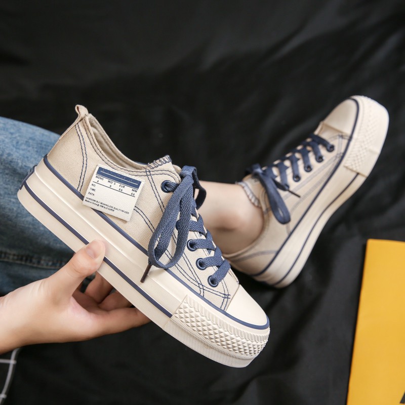 AVANCEID 1939 Sepatu Sneakers Wanita Canvas Kerja Sekolah Hitam Import