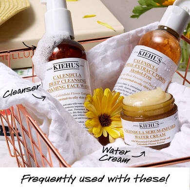 KIEHL'S CALENDULA HERBAL EXTRACT TONER-Alcohol-Free full size 250ml/Travel 40ml KIEHL'S CALENDULA DEEP CLEANSING FOAMING FACE WASH 230ML Kiehls Calendula Toner 250ml Kiehls Calendula Face Wash 230ml full size