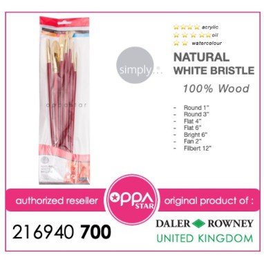 

Kuas Lukis Brush Set Daler Rowney Natural White Bristle 940700