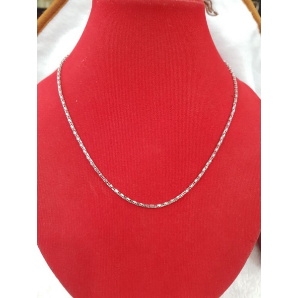 KL399J194J kalung white gold model beautifull emas putih asli berat 5.050 pj 44.3cm kadar 70% 16k to