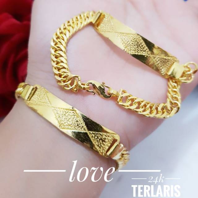 Gelang tangan wanita lapis emas 24k terlaris