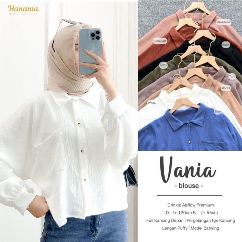 vania blouse crop crinkle / mongolia crinkle airlow