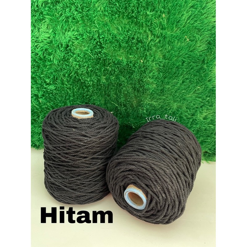 Tali Katun 3mm 5mm 6mm 8mm Hitam Tas Selempang Sepatu Dekorasi Gantungan DIY Aksesoris Kerajinan