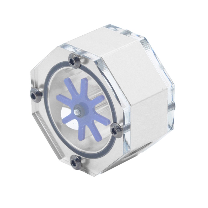 Bt Akrilik Octagonal Flow Indicator Computer Water Cooling Flow Meter G1/4Benang Female Kit Lengkap Liquid Coolin To