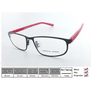 Kacamata Frame Porsche Design 8161 Black Red