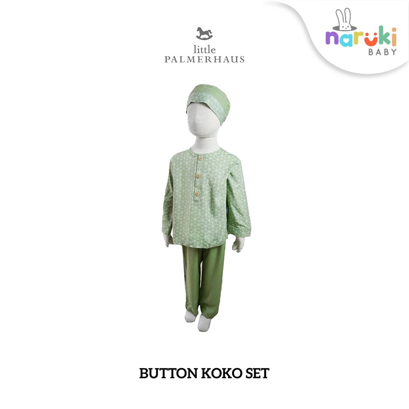 Little Palmerhaus Baju Koko Set Ramadhan &amp; Peci Setelan Anak Laki-laki