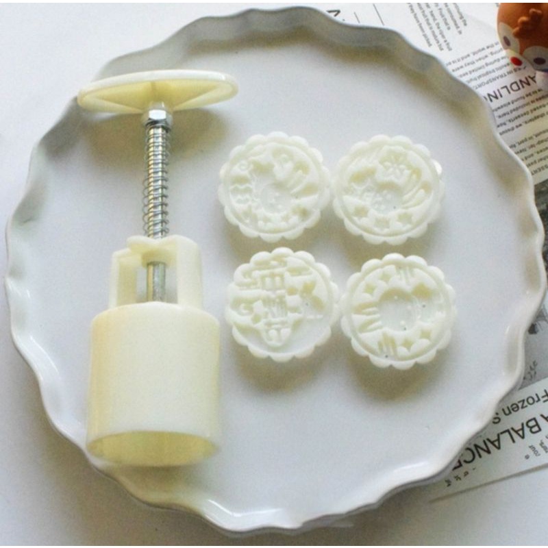 cetakan kue bulan motif kelinci kartun 3D