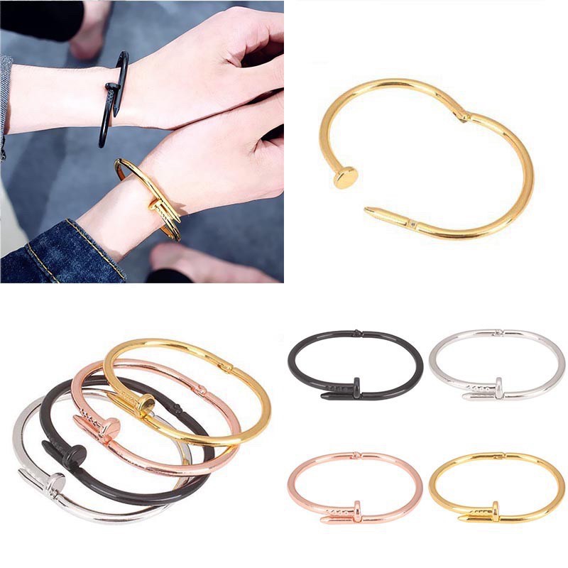 ✅COD ACC002 Gelang Tangan Modek Paku Bahan Titanium Steel Variasi 4 Warna Untuk Wanita