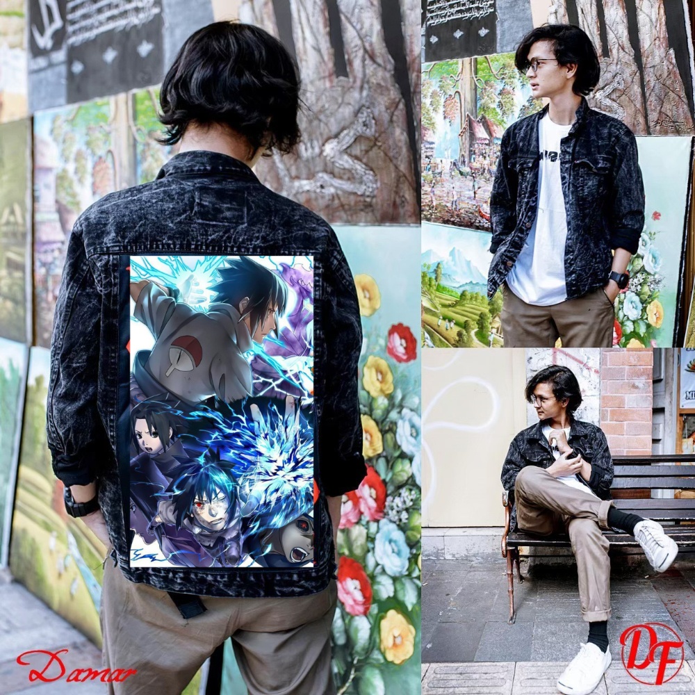 jaket pria denim jeans bergambar belakang NARUTO/ jaket jeans pria terbaru 2022 /jaket pria printing/ jaket jeans pria bergambar terbaru/ jaket pria keren