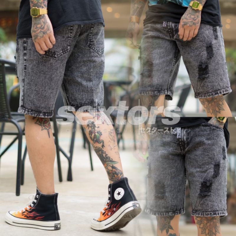 CELANA JEANS PENDEK COWOK PREMIUM CELANA PENDEK SOBEK JEANS COWOK CELANA JEANS PENDEK COWOK