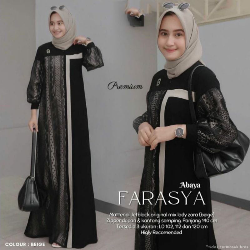 FARASYA Baju Gamis Abaya Wanita Terbaru 2022 Baju Muslimah Wanita Syari Dewasa Trend 2021 Masa Kini 