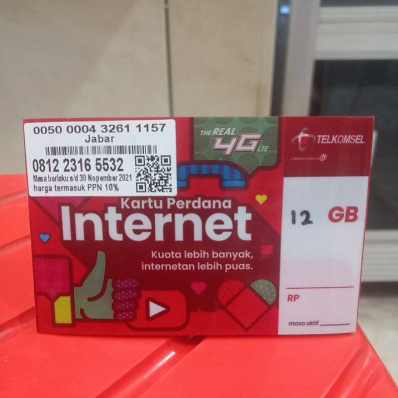 Perdana Telkomsel 12GB // JAWA - BALI - LOMBOK