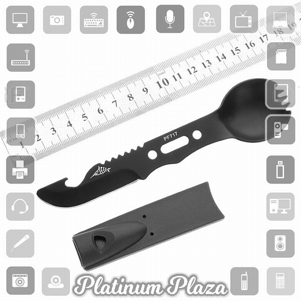 Petrified Fish Sendok Pisau Multifungsi Outdoor Camping EDC Tools - LX709 - Black`14GRO3-