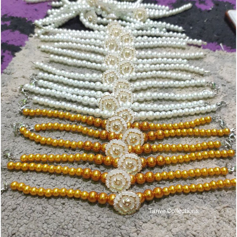 Murah Konektor masker hijab Mutiara Emas putih gold/Konektor penghubung masker hijab