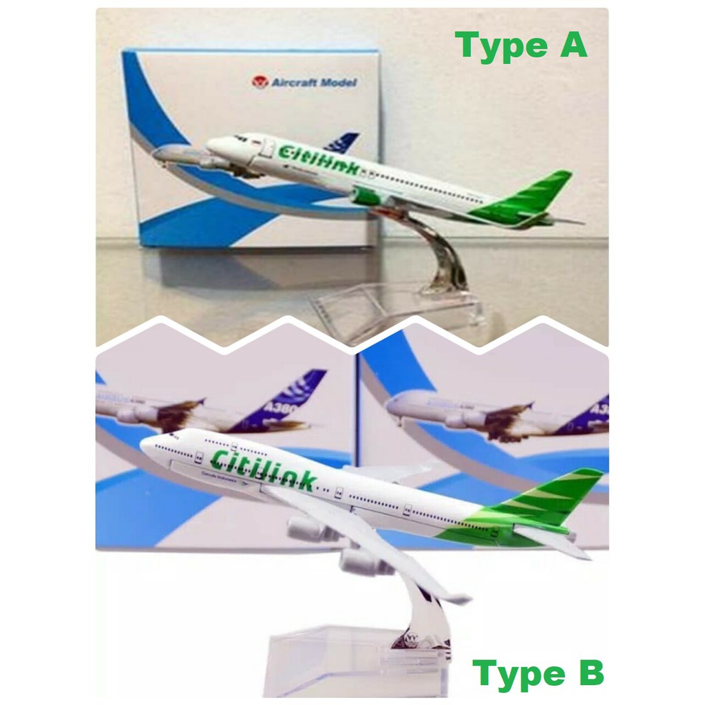 Diecast Die Cast Miniatur Pesawat Planes Maskapai Citilink Indonesia Airlines Airbus Boeing