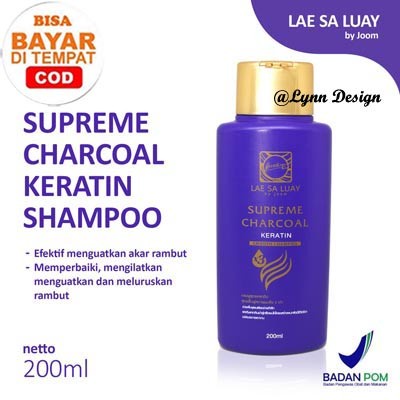 Lae Sa Luay | SUPREME CHARCOAL SMOOTH SHAMPOO 200ML 100% ORI BPOM