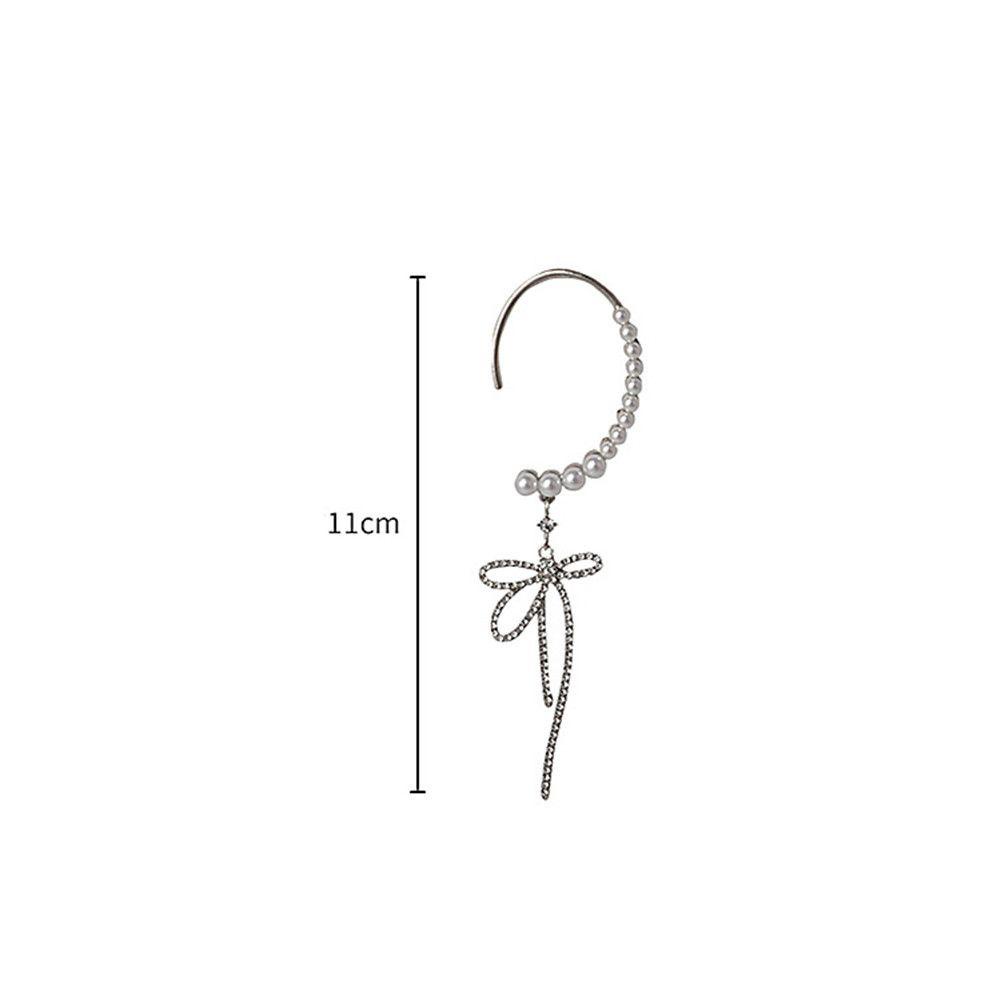 Lily Pearl Bow Ear Cuff Wanita Klip Telinga Tanpa Tindik Fake Piercing