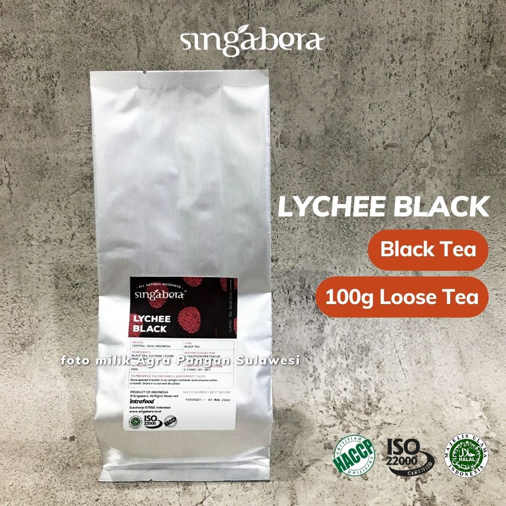 

Lychee Black Tea Singabera Teh Hitam Leci Loose Premium Artisan Cafe Resto Hotel Horeca Indonesian