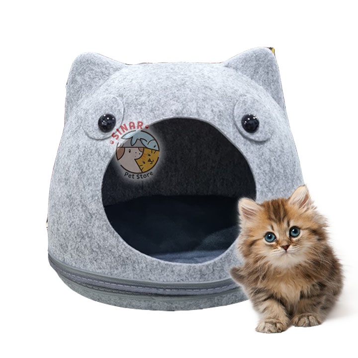 Mame Cat House Bantal Rumah Kucing Lucu Lembut Tempat Tidur Hewan 45 x 45 x 45CM