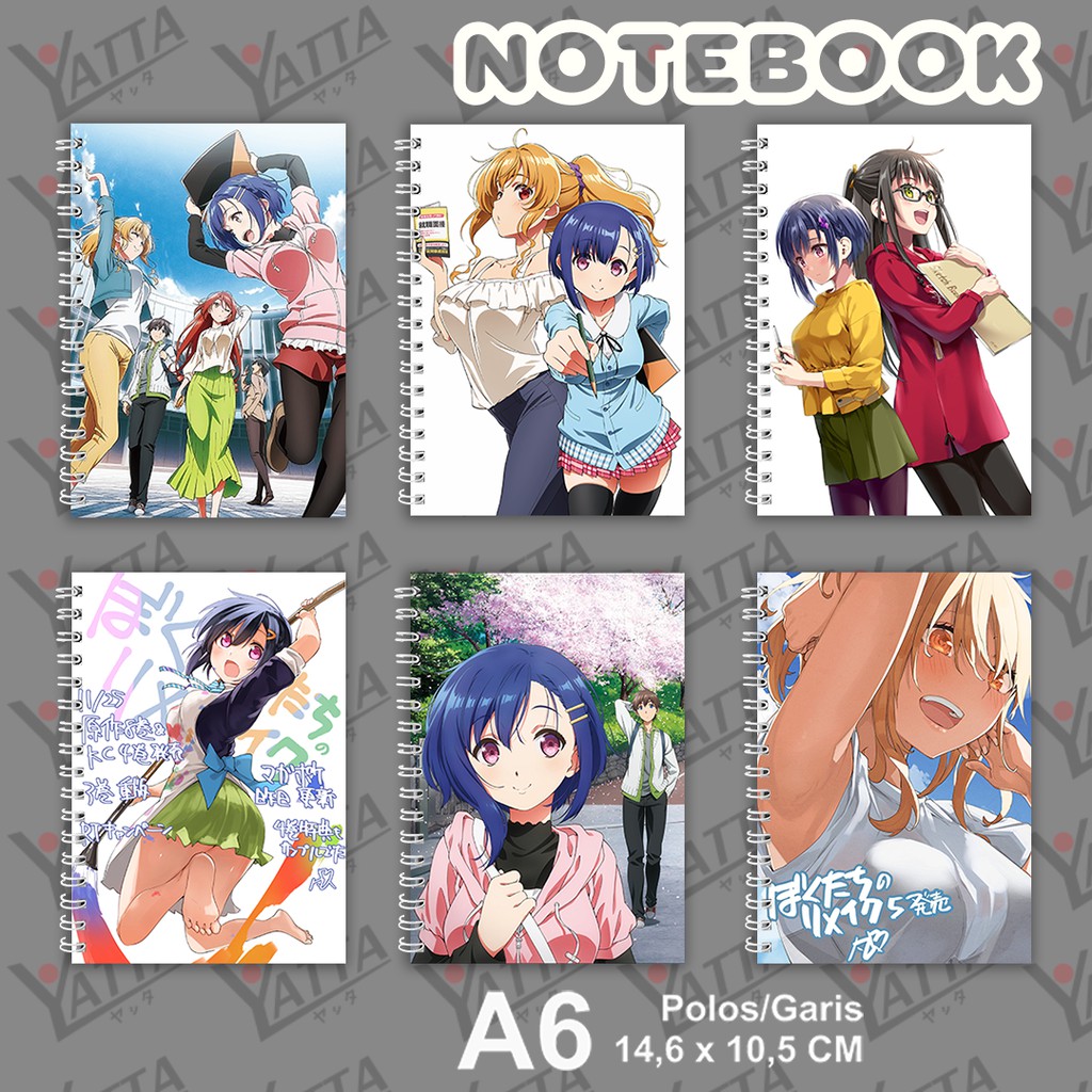 

Notebook Anime ukuran A6 10,5 cm x 14,8 cm Bokutachi no Remake