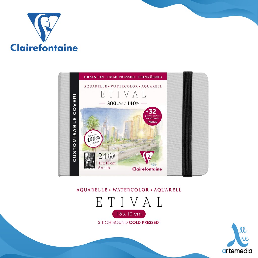 

Clairefontaine Etival Watercolor Journal 10x15cm Book