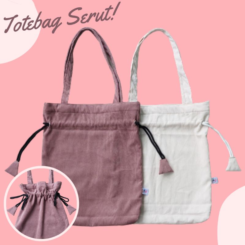 Totebag Serut Aryanti Tas Kuliah Corduroy Premium