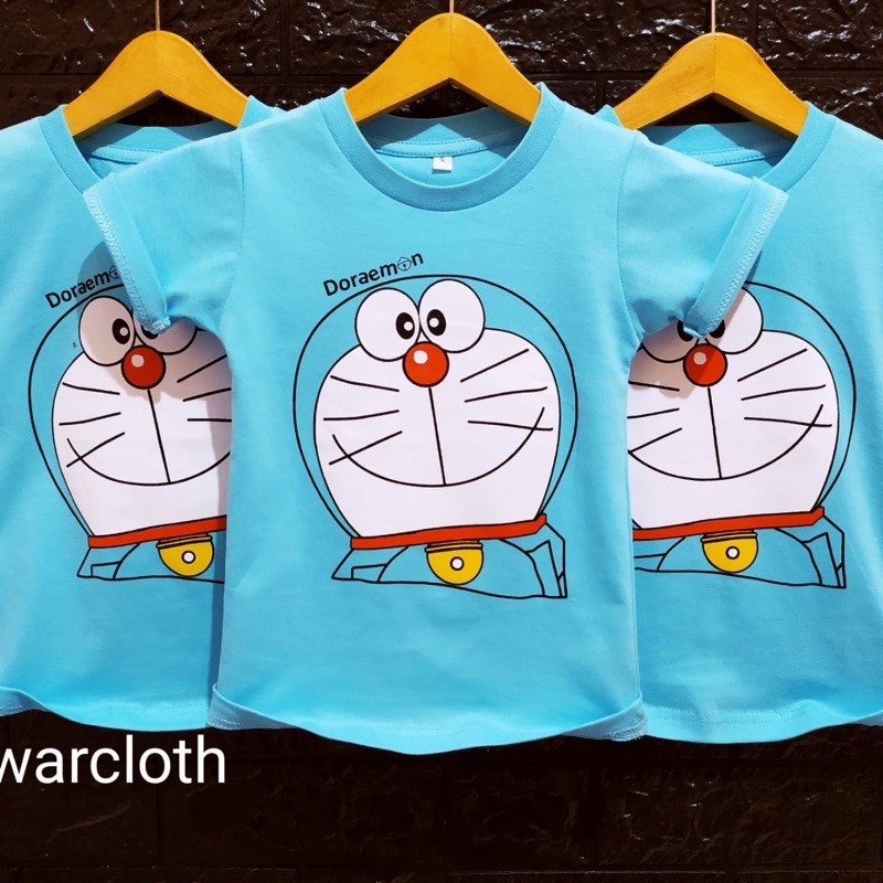 kaos baju anak kartun Doraemon Biru Baby terlaris
