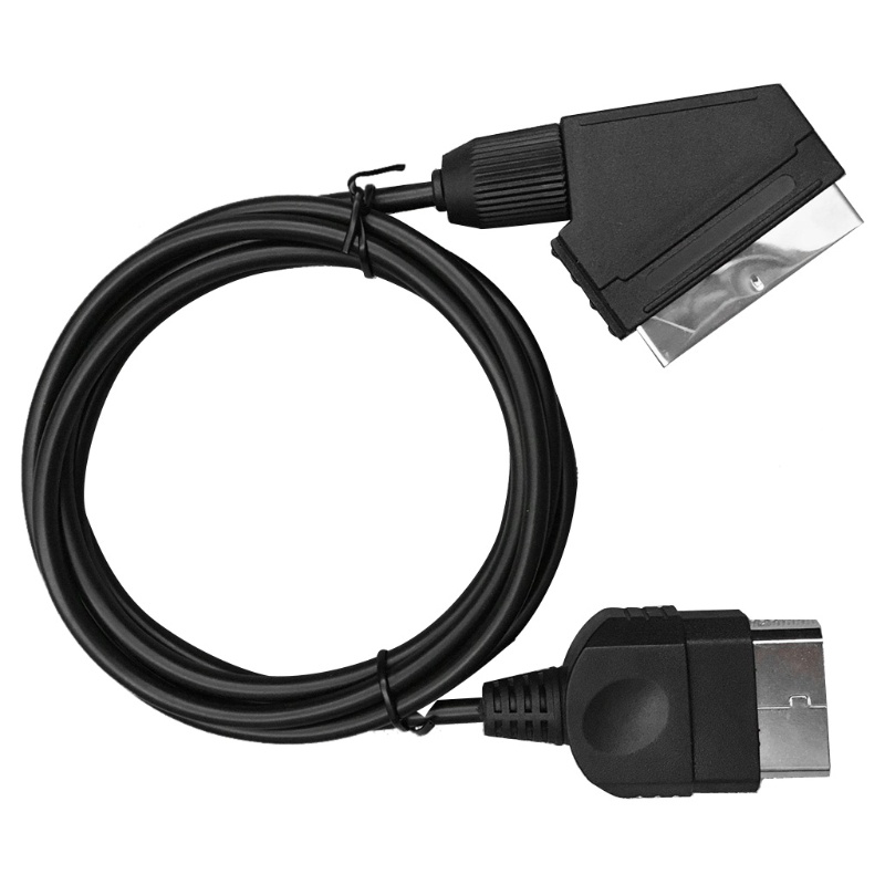 Btsg 1.8M/6ft 24pin RGB Scart AV Cable Lead Video Connector Untuk Seri X Klasik Konsol Hitam