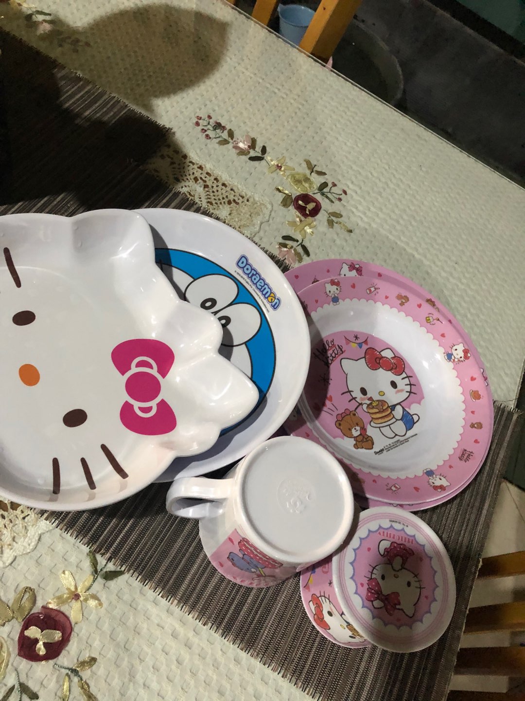 Piring Melamine 9 Inch, Mangkok 7,5inch Muka Doraemon / Pcs