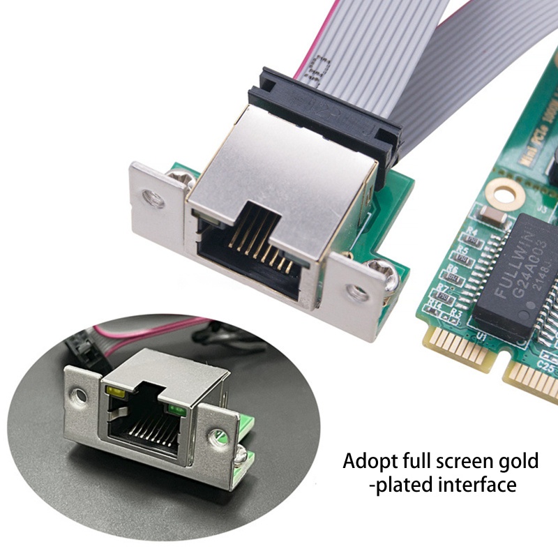 Btsg Card Kartu Mini PCI-E 1000Mbps Gigabit Ethernet NIC RJ45 LAN Adapter Untuk Komputer PC RTL8111F