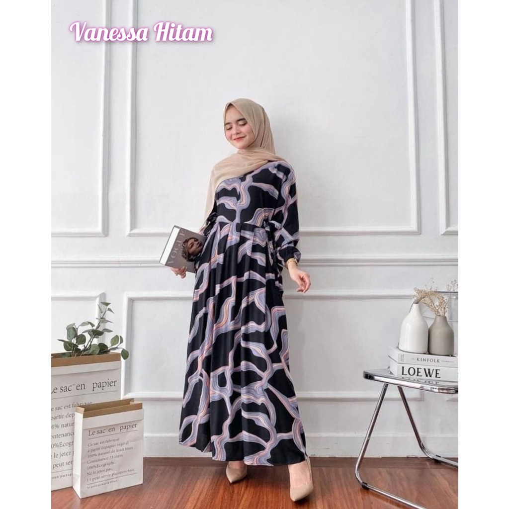 Gamis Rayon viscose premium tebal busui Milea HD.id