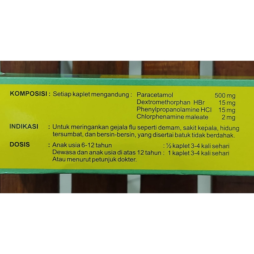 Bronchifar 100 Kaplet / Mengatasi Gejala Flu / Demam / Hidung Tersumbat / Batuk