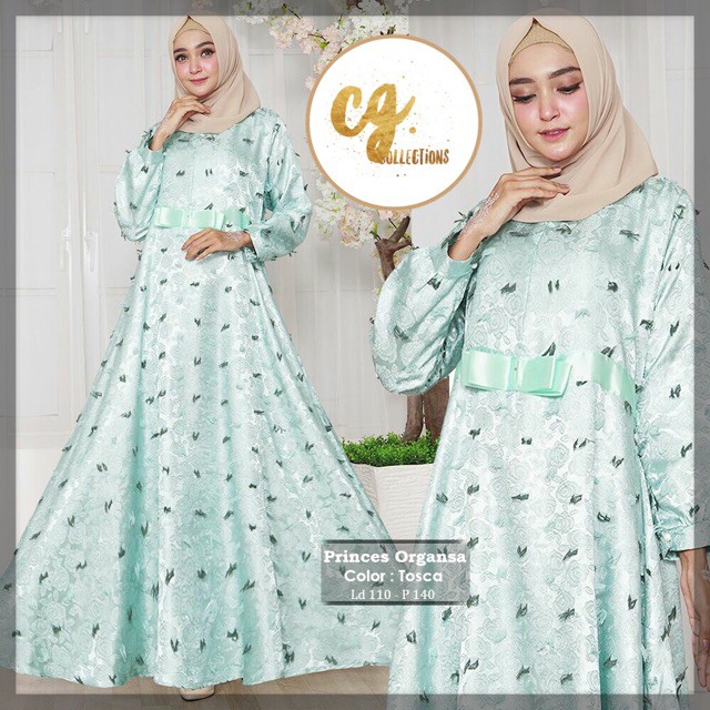 Asli Original  PRINCES ORGANSA GAMIS organza rubiah mewah muslimah party dress gaun pesta gl